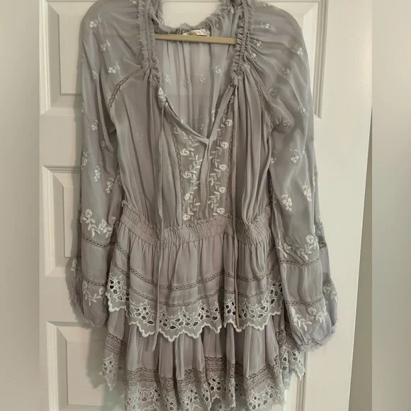 LoveShackFancy Short Embroidered Popover Dress - Picture 4 of 16